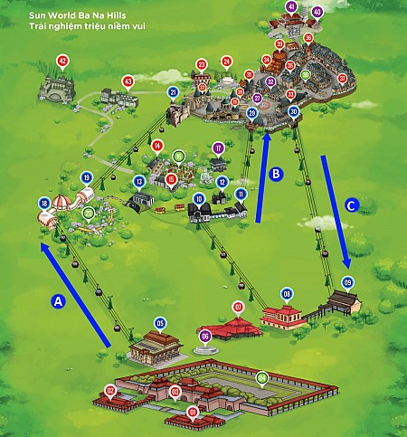 Các tuyến cáp treo Bà Nà Hills – hướng dẫn đi cáp treo